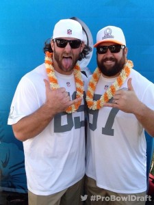 Evan Mathis and Ryan Kalil, proud members of Team Rice at the Pro Bowl.  (Photo via @nflnetwork on Twitter)